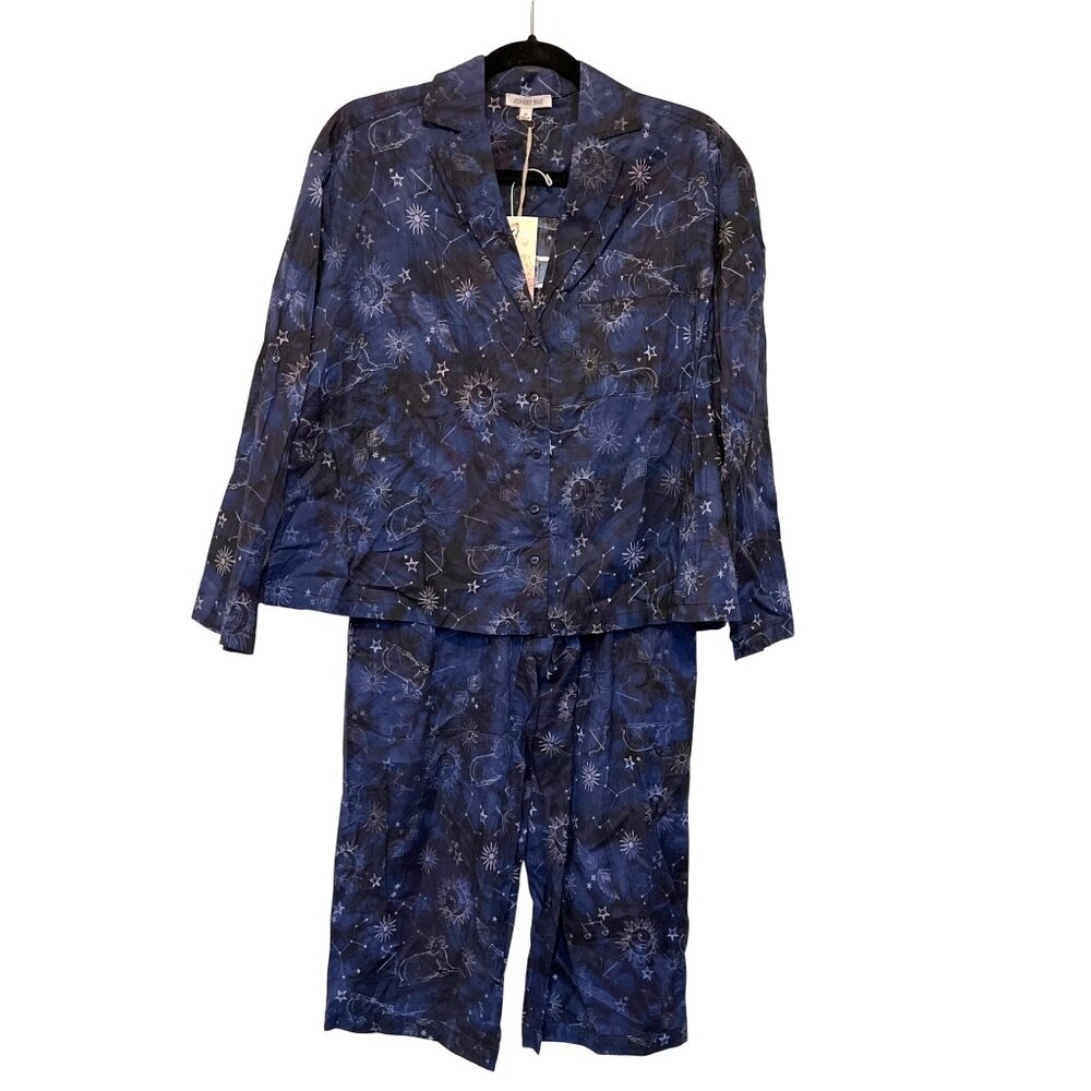 Johnny Was Bejewel 2pc Sleep Set Celestial Print Cotton XS NWT